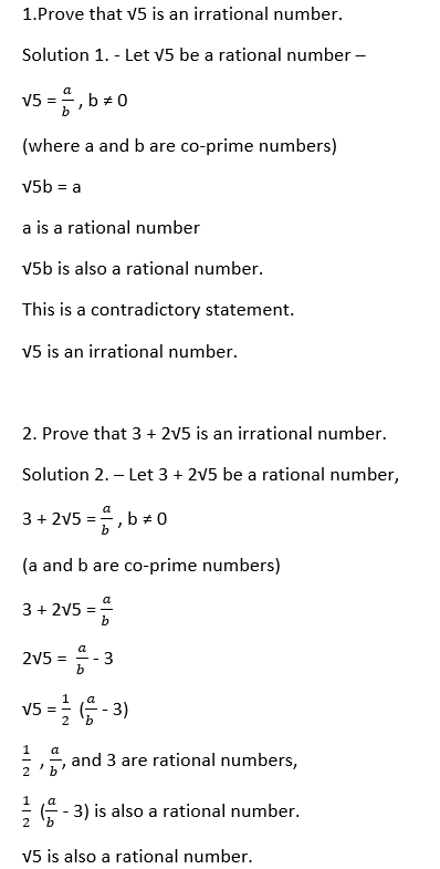 Real Numbers Solution 5