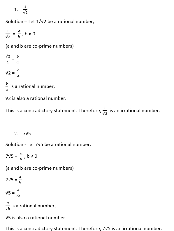 Real Numbers Solution 7